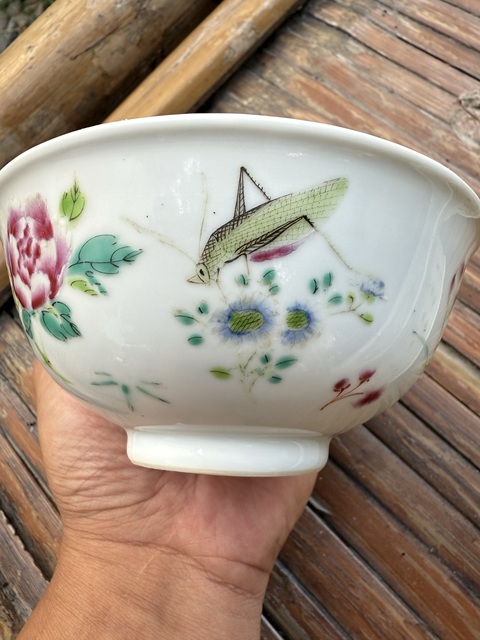 古玩陶瓷創匯 粉彩花鳥紋碗真品鑒賞圖