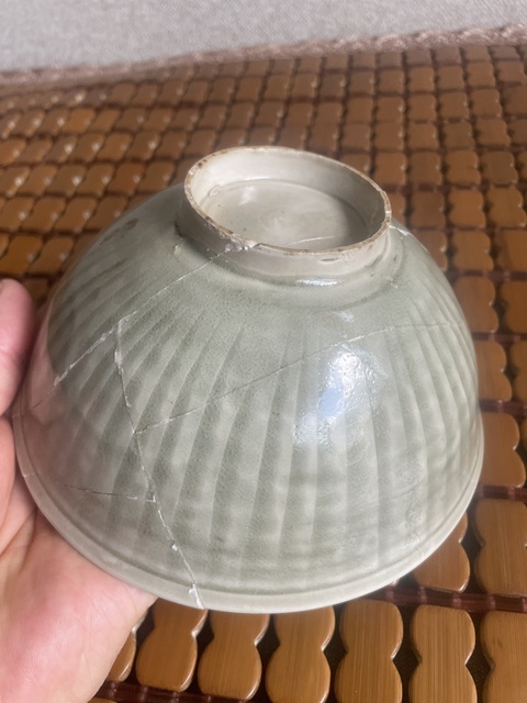 古玩陶瓷耀州窯宮式團菊碗真品鑒賞圖