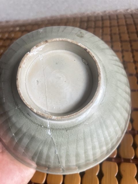 古玩陶瓷耀州窯宮式團菊碗真品鑒賞圖