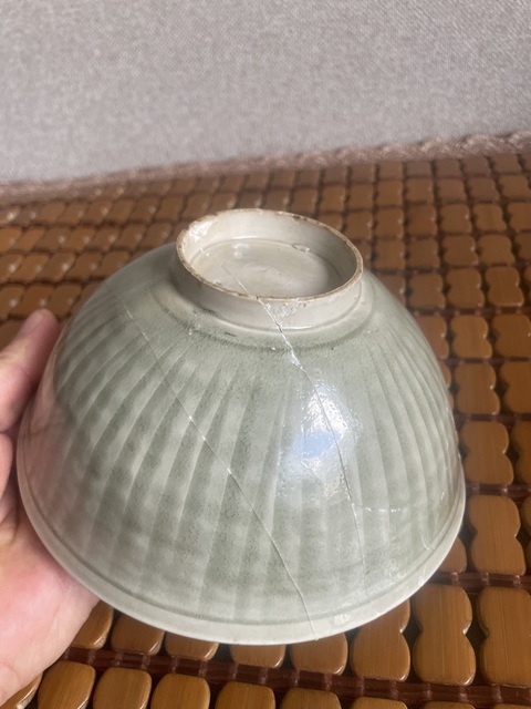 古玩陶瓷耀州窯宮式團菊碗真品鑒賞圖