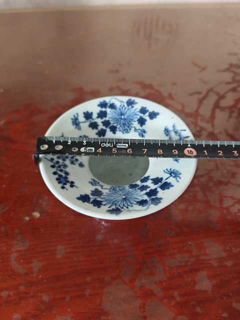 古玩陶瓷青花山水人物紋渣斗，模糊偏老真品鑒賞圖