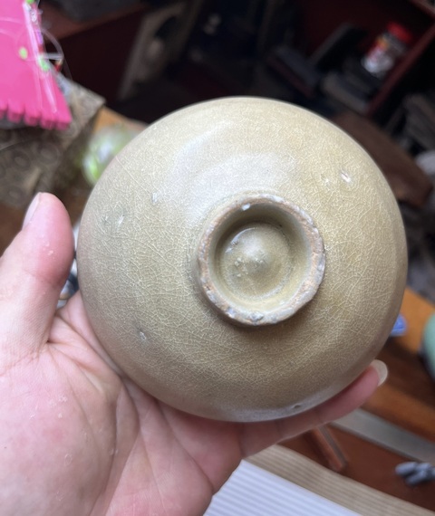 古玩陶瓷黃釉茶碗真品鑒賞圖