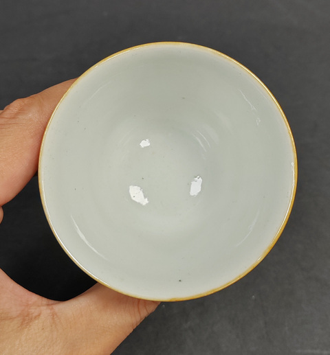 古玩陶瓷粉彩無雙譜人物仰鐘杯真品鑒賞圖