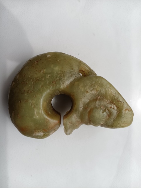 古玩玉器仿紅山玉龍型件真品鑒賞圖