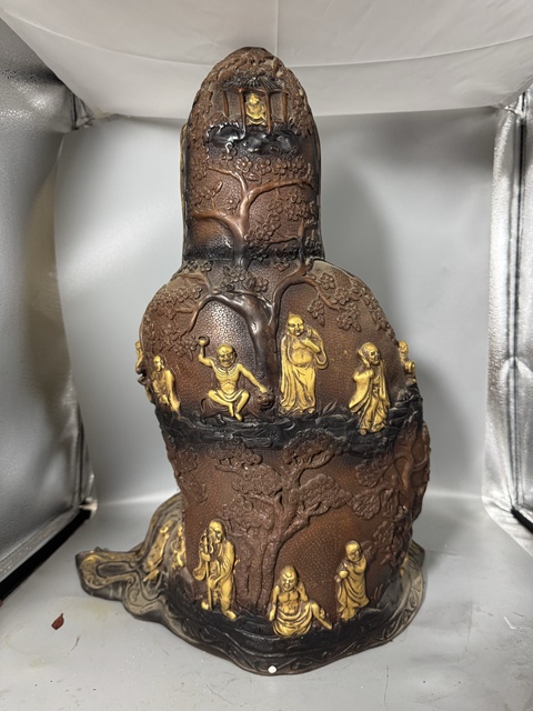 古玩銅器銅送子觀音真品鑒賞圖