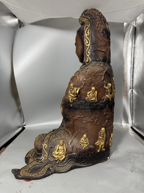 古玩銅器銅送子觀音真品鑒賞圖