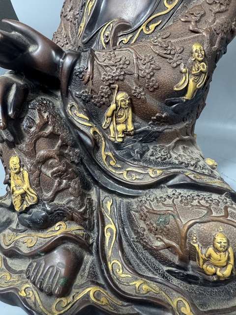 古玩銅器銅送子觀音真品鑒賞圖