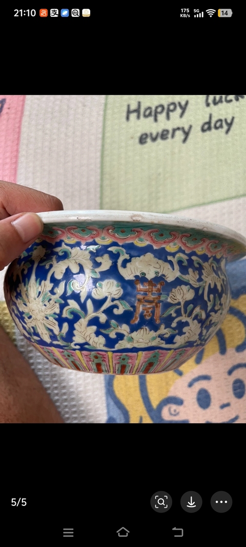 古玩陶瓷福壽紋粉彩香爐真品鑒賞圖