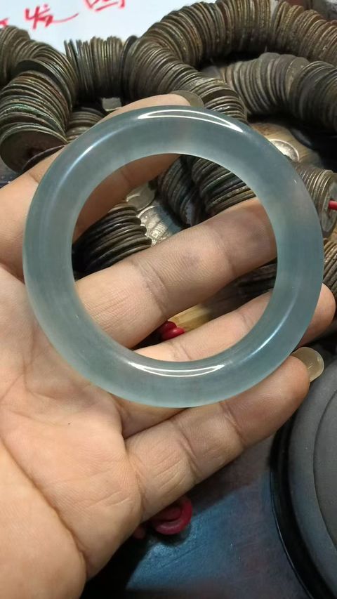 古玩玉器天然翡翠手鐲真品鑒賞圖