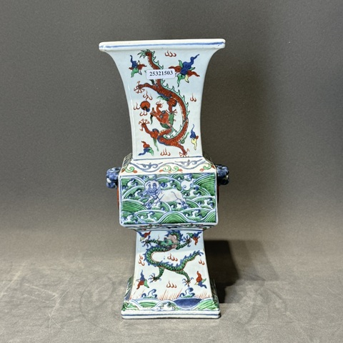 古玩陶瓷花觚真品鑒賞圖