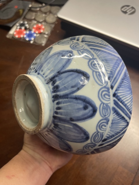 古玩陶瓷青花雞心碗真品鑒賞圖