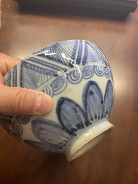 古玩陶瓷青花雞心碗真品鑒賞圖
