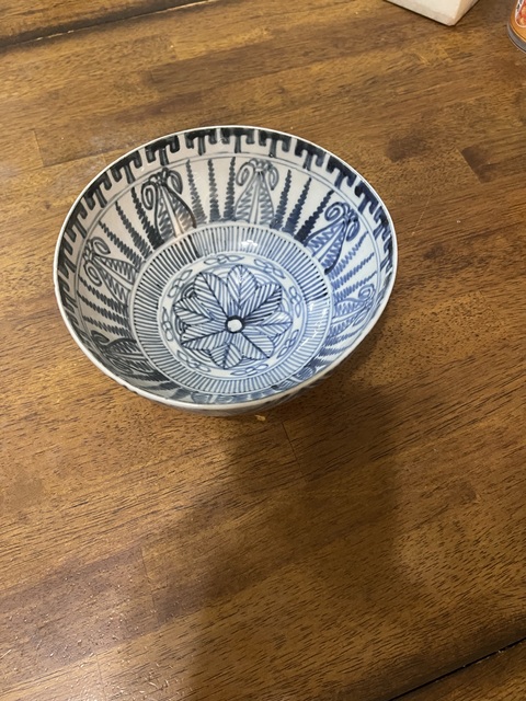 古玩陶瓷青花雞心碗真品鑒賞圖