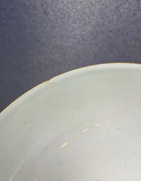 古玩陶瓷清晚期 穎川選制青花加彩皮球花碗真品鑒賞圖