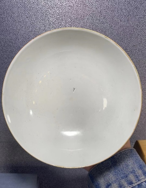 古玩陶瓷清晚期 穎川選制青花加彩皮球花碗真品鑒賞圖
