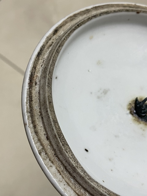 古玩陶瓷花卉紋粉彩蓋子真品鑒賞圖