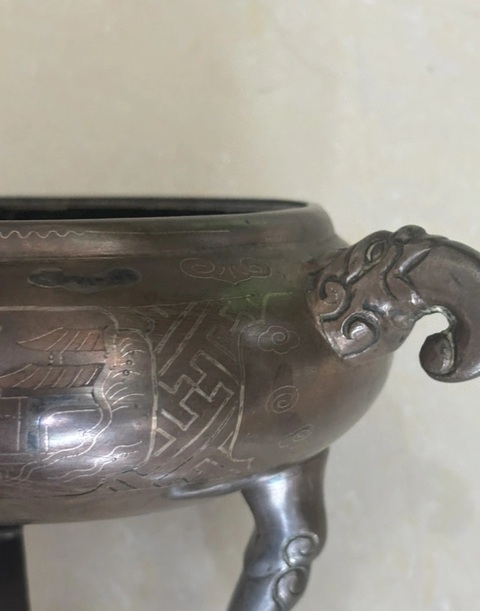 古玩銅器獅子熏爐真品鑒賞圖