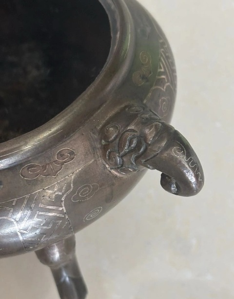 古玩銅器獅子熏爐真品鑒賞圖