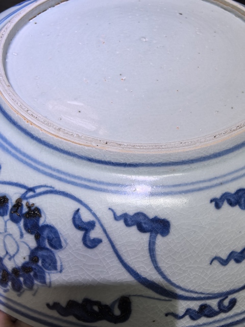 古玩陶瓷明宣德青花花卉紋大盤拍賣，當前價格99999元
