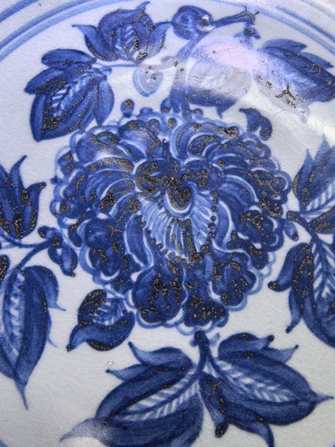 古玩陶瓷明宣德青花花卉紋大盤拍賣，當前價格99999元