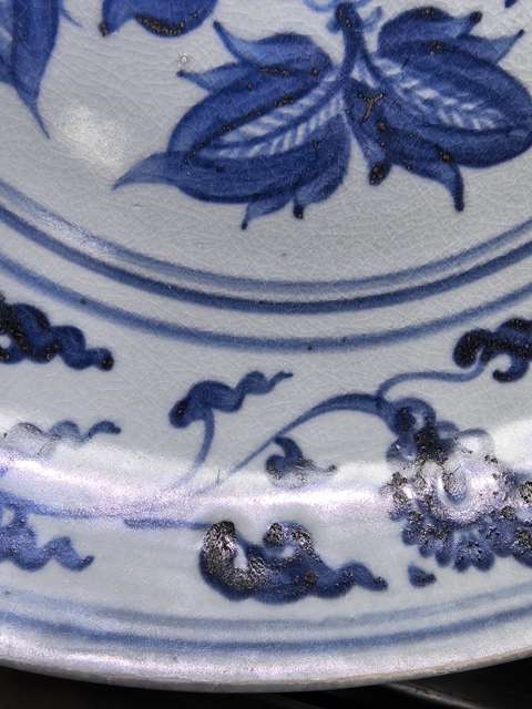 古玩陶瓷明宣德青花花卉紋大盤拍賣，當前價格99999元