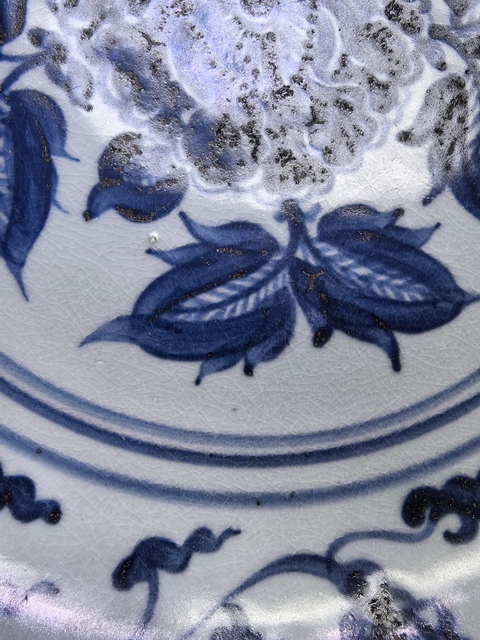 古玩陶瓷明宣德青花花卉紋大盤拍賣，當前價格99999元