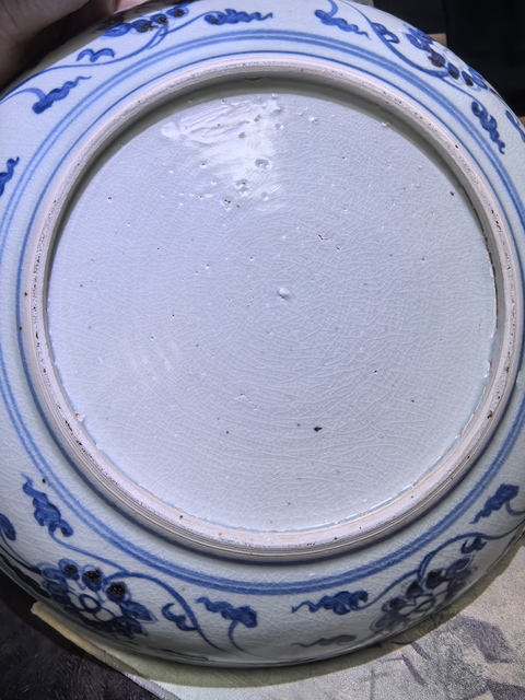 古玩陶瓷明宣德青花花卉紋大盤拍賣，當前價格99999元