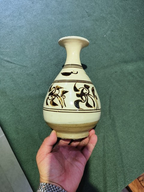 古玩陶瓷磁州窯玉壺春瓶真品鑒賞圖