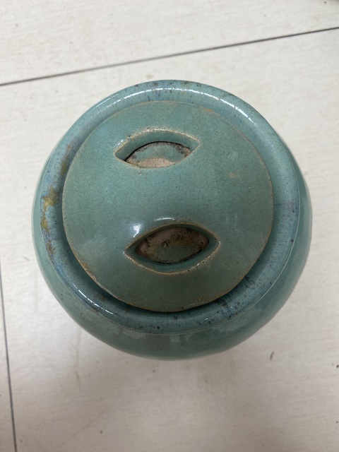 古玩陶瓷晚清綠松石釉地蓋罐真品鑒賞圖