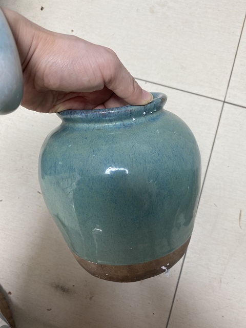 古玩陶瓷晚清綠松石釉地蓋罐真品鑒賞圖