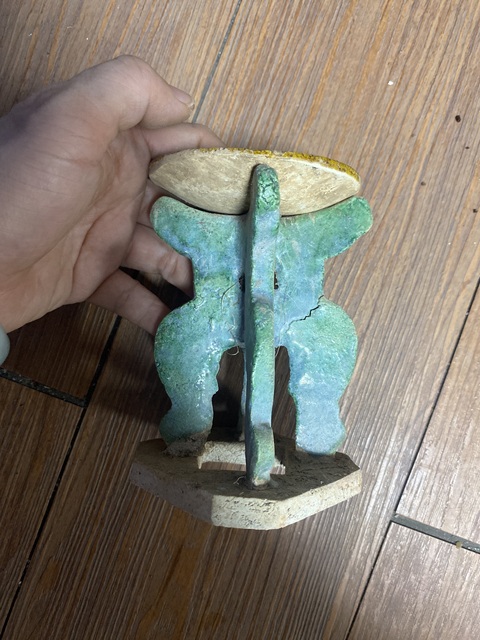 古玩陶瓷三彩貢盤真品鑒賞圖