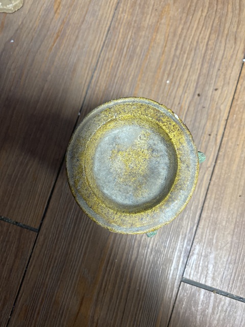 古玩陶瓷三彩貢盤真品鑒賞圖
