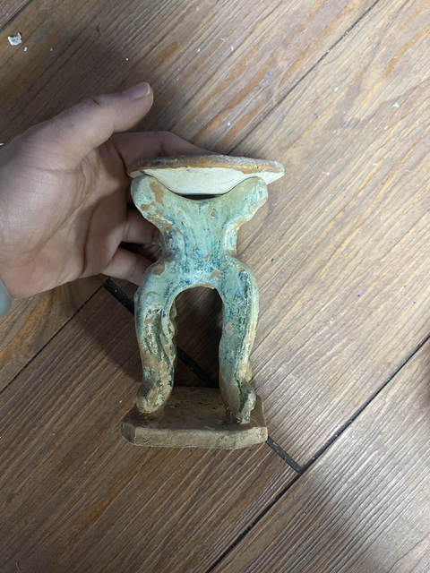 古玩陶瓷三彩貢盤真品鑒賞圖