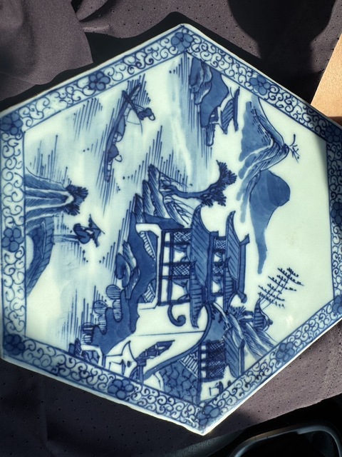古玩陶瓷青花瓷板真品鑒賞圖