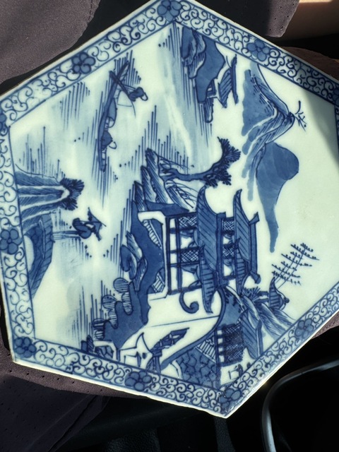 古玩陶瓷青花瓷板真品鑒賞圖