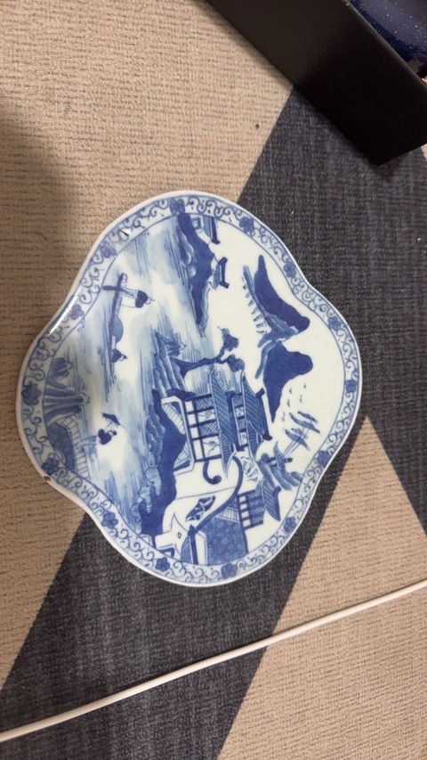 古玩陶瓷青花瓷板真品鑒賞圖