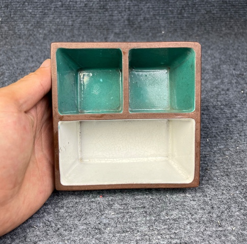 古玩雜項紫砂調色盒真品鑒賞圖