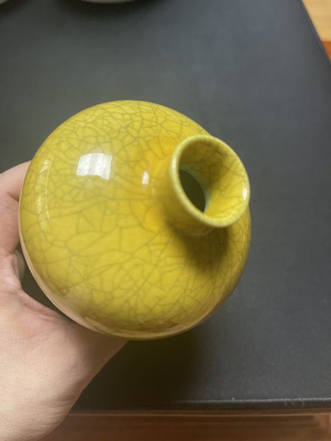 古玩陶瓷黃哥釉梅瓶真品鑒賞圖