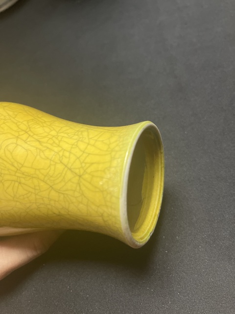 古玩陶瓷黃哥釉梅瓶真品鑒賞圖