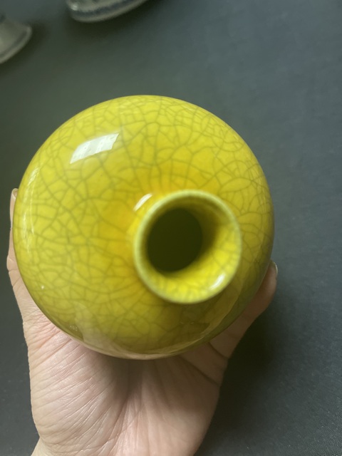 古玩陶瓷黃哥釉梅瓶真品鑒賞圖