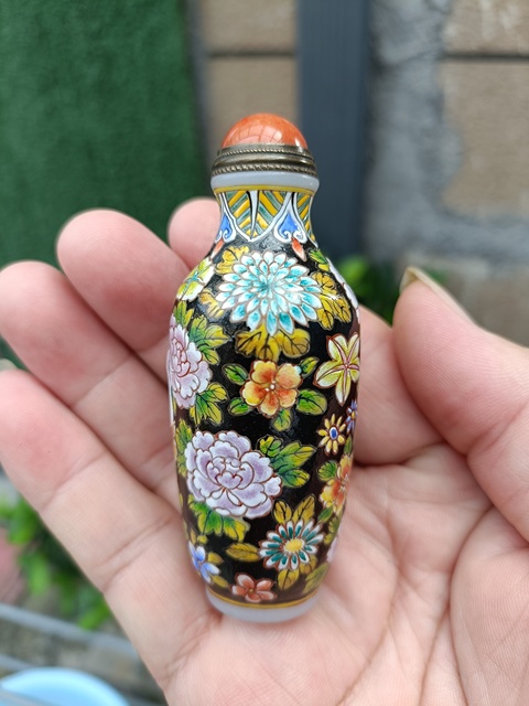 古玩陶瓷乾隆年制寄托款琺瑯彩鼻煙壺拍賣，當前價格980元