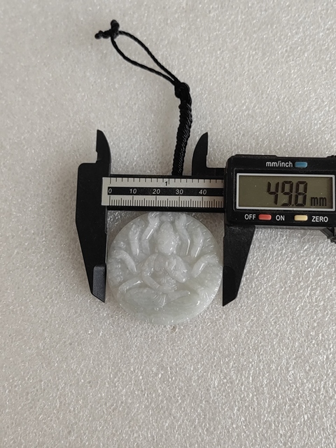 古玩玉器天然翡翠雕“千手觀音”牌真品鑒賞圖