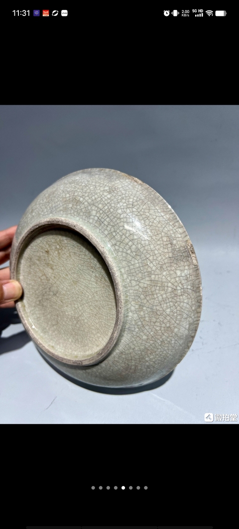 古玩陶瓷哥釉盤真品鑒賞圖