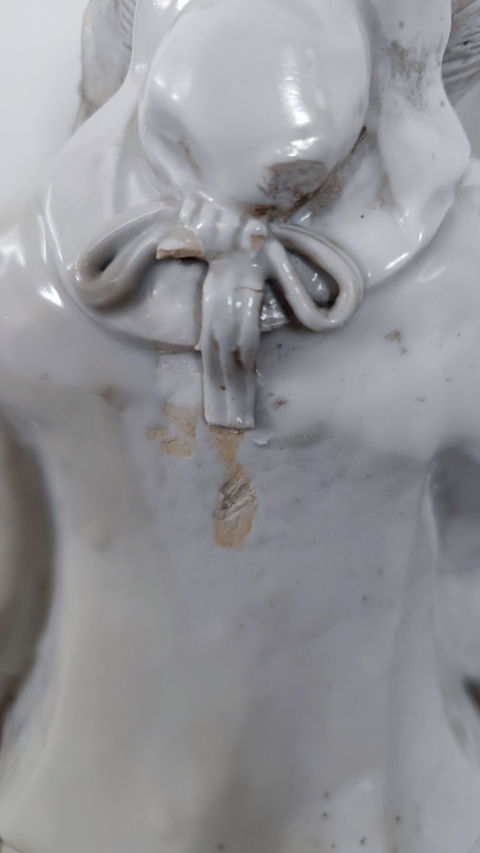 古玩陶瓷白釉壽星造像真品鑒賞圖
