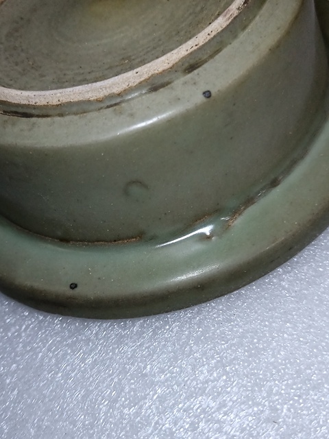 古玩陶瓷青釉折沿洗真品鑒賞圖