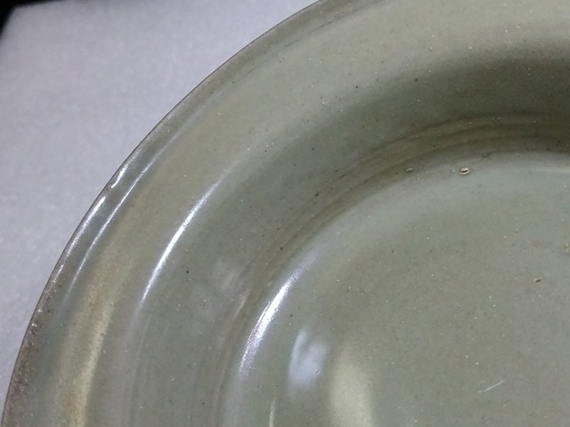 古玩陶瓷青釉折沿洗真品鑒賞圖