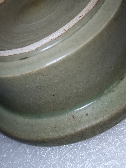 古玩陶瓷青釉折沿洗真品鑒賞圖