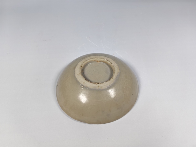 古玩陶瓷明中晚青花釉里紅魚藻紋盤真品鑒賞圖