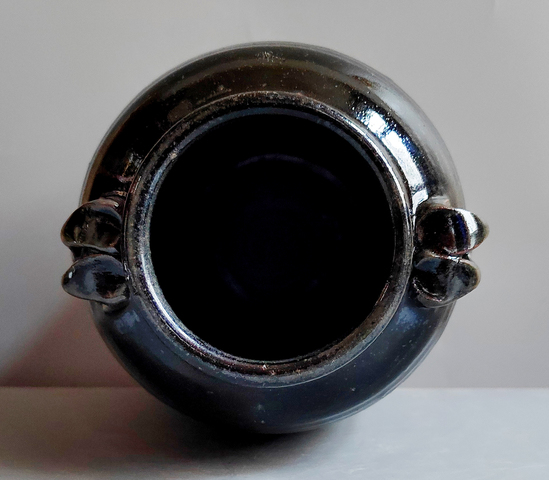 古玩陶瓷窯變黑釉四系罐真品鑒賞圖