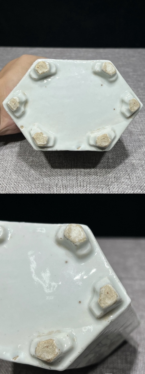 古玩陶瓷晚清墨彩八仙人物六方型茶葉罐拍賣，當前價格3777元